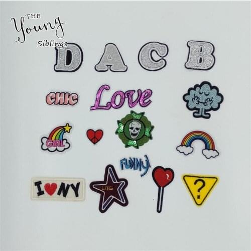 Fashion Cartoon Sequins Pattern Badges Iron no Patch Applique Embroidery Patch DIY Clothing Accessories Patch 5~20 pcs for sale