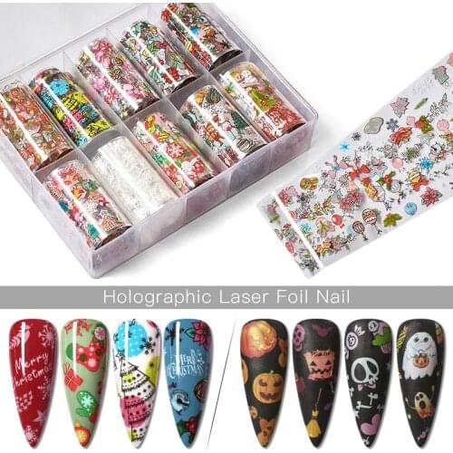 1 Box Winter Water Transfer Stickers Christmas Style Snowman Nail Wraps Snowflakes Adhesive Slider Manicure Decoration Tip Tool