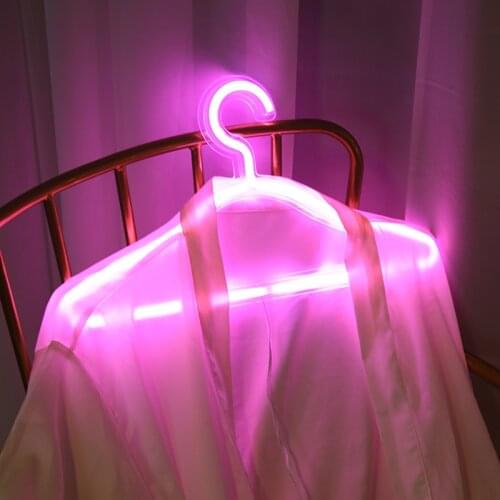 LED Neon Light Wedding Dress Hanger USB Powered Clothes Stand Decorative Lights Hanger