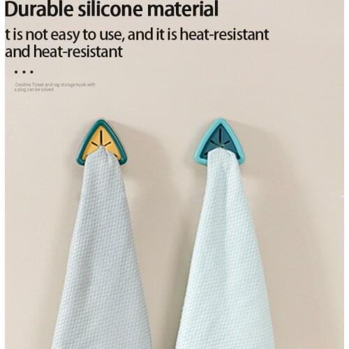 New Kitchen Towel Rack Free Punch Paste Installation Storage Hook Kitchen Cloth Plug Hanger Hand Towel Dish Towel Rack Dropship