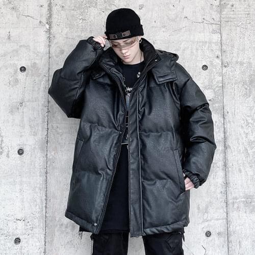 Solid Color Mens Parkas 2020 Winter New Woman Oversize Casual Hooded Coats Black Parka Streetwear Clothing