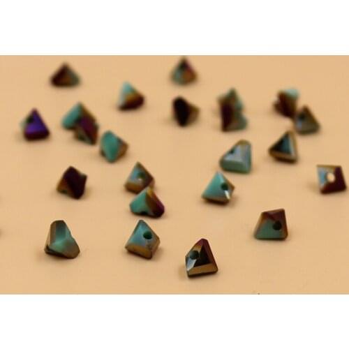 Wholesale 6mm 100pcs Triangle Austria Crystal Beads For Jewelry Making DIY Handmade Bracelet