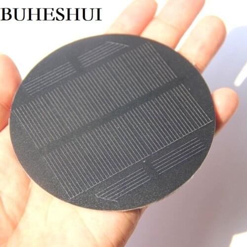 BUHESHUI Wholesale 0.85W 5.5V Monocrystalline Solar Cell PET Round Solar Panel For 3.7V Battery Charger Light Diameter 91MM