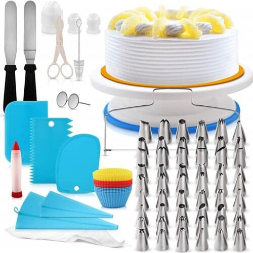 Plastic Cake Stand Cake Turntable Rotating Plastic Dough Knife Decorating Fondant Tool 10 Inch Cream Cake106pcs Decorating Tool
