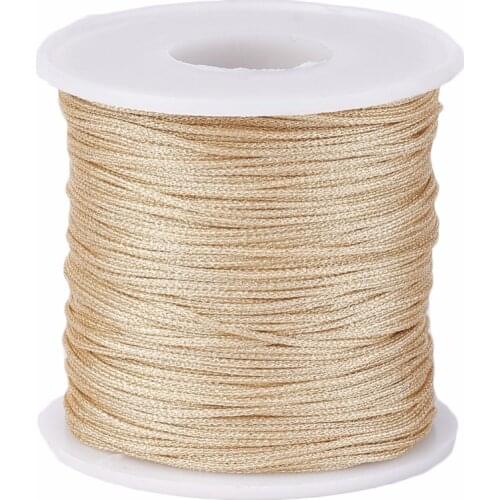 About 100m/roll Resin Polyester Braided Cord 1mm Metallic Jewelry Thread Cords DIY Tag Line Bracelet Making Labels Cord Deco