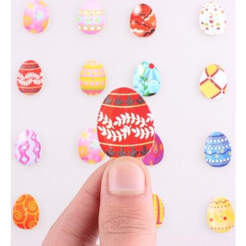 25Pcs 50PCs Mixed Wooden Buttons Easter Eggs Scrapbooking Buttons for Clothing 2 Hole Fit Sewing DIY Sewing Accessories Craft