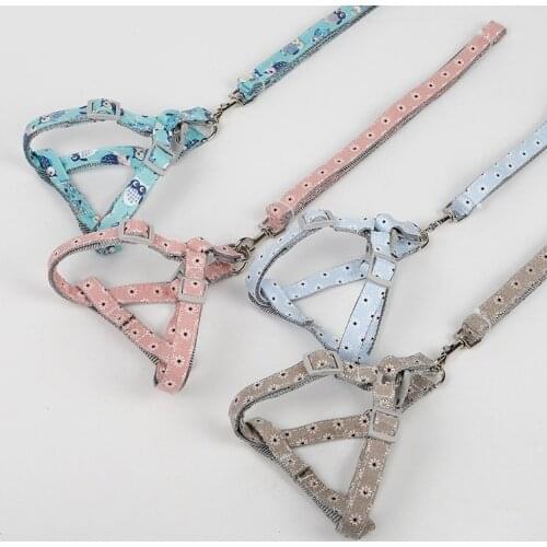 Adjustable Dog Cat Harness Leash Vest Leash Puppy Small Dog Collar Mulit Size Leash For Dog Cat Outdoor Activities