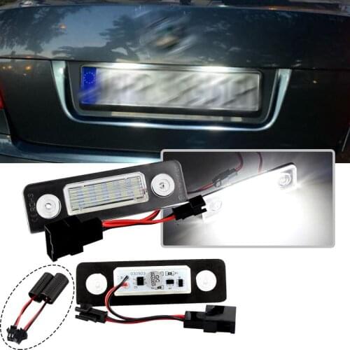 2pcs LED Number License Plate Light Lamps Canbus Error Free For Skoda Octavia ll Facelift 2009 2010 2011 2012