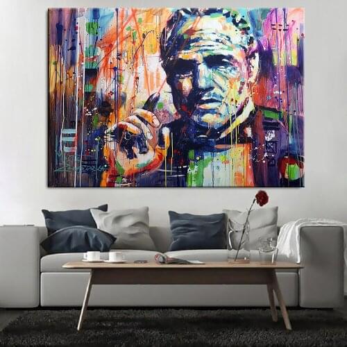 Street Graffiti Godfather Poster Decorative Painting Wall Canvas Art Home Decor Pictures Graffiti Canvas Painting Living Room