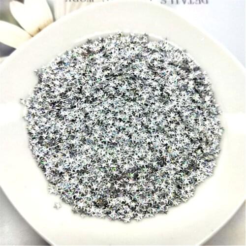 Ultra-thin PET Star Sequins 3mm Laser Glittering 3D Nail Sequin Paillette Eo-Friendly Loose Sequin for Nail Arts Decorations 10g