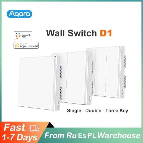Xiaomi Aqara D1 Smart Wall Switch Light Remote Control ZiGBee Wireless Key Fire Ware Work With Neutral Mijia Mi Home Homekit