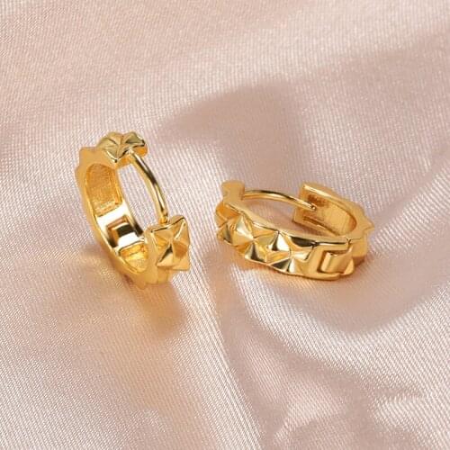 Dangle Small Circle Hoop Earrings For Women Jewelry Stainless Steel Geometry Ear Clip Accessories Sister Mom Gifts