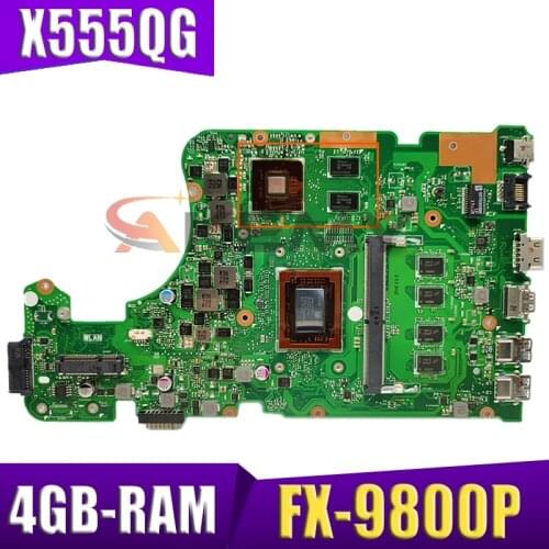 X555QG Laptop motherboard for ASUS X555QG original mainboard 4GB-RAM FX-9800P R5-M430 2GB