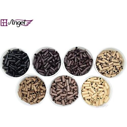 Charlies Angels 5 bottles 2.8*2.3*7.0mm Copper Tubes Beads Locks Micro Rings for I Tip Microbeading Hair Extension Link Locks