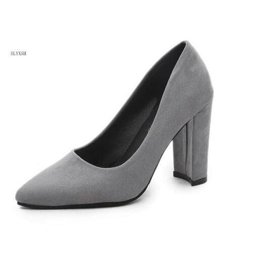 SLYXSH 2019 Women Pumps Ankle Strap Thick Heel Women Shoes Square Toe Mid Heels Dress Work Pumps Comfortable Ladies Shoes Sandal