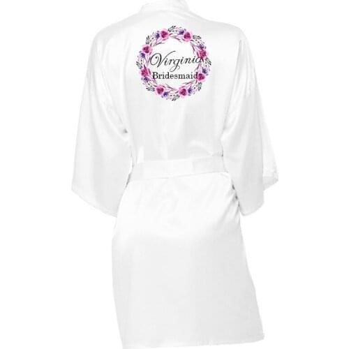 Custom women Satin silk Bride Robe Personalized wedding bridesmaid best gift bridal robes