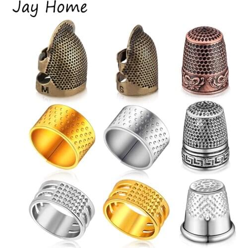 1PC Sewing Thimble Finger Protector Adjustable Thimble Metal Shield Protector for Needlework Craft DIY Embroidery Sewing Tools