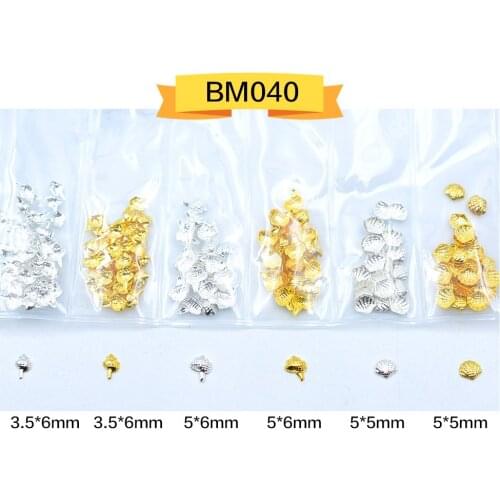 1 Pack Mixed 3D DIY Hollow Metal Frame Nail Art Decorations Gold Rivet Manicure Accessories DIY Shell Slider Nail Studs