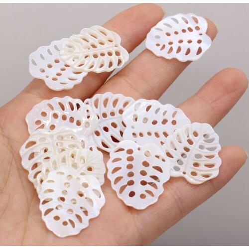 Hot Sale Natural Mother of Pearl Shell Beads Pendant Leaf Seashell Charms for Jewelry Making DIY Necklace Earring Accessory 2PC