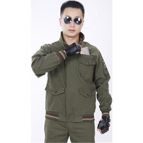 2020 Work clothes suit mens winter thickened welder uniform workshop army green factory military uniform moisture wicking cotton