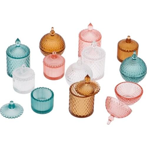 3PCS/Set 1:12 Dollhouse Miniature Transparent Candy Fruit Jar Collectible Families Gift Mini Doll Accessories Toys