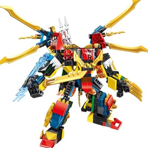 4in1 2021 NEW Series Lloyds Warrior Chariot Mech Mecha Robot Season 14 Building Blocks Classic Model Sets Bricks Kids Kits TV