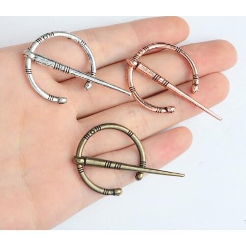 Bronze Rose Gold Silver Color Viking Brooch Pins Coat Sweater Cloak buckle Vintage Viking Age Jewelry Gift for men friends