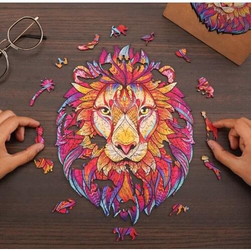 3D Wooden Jigsaw Puzzle For Adults Unique Shape Jigsaw Children DIY Wooden Puzzles Christmas Valentines Day Gift Toys For Kid