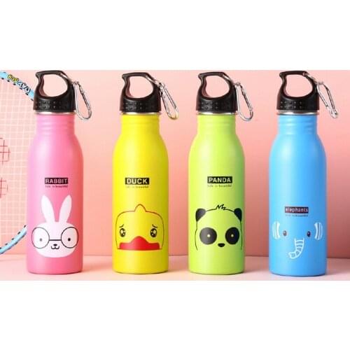 500ML Childrens Sports Water Bottles Stainless Steel Portable Outdoor Cycling Camping Bicycle Bike Kettle for Home