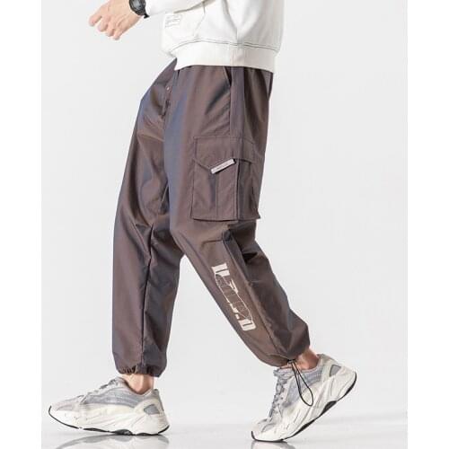 Joggers Sweatpant Multi-Pocket Tie Feet Men Pant Hip Hop Cargo Pants Men Fashion Harajuku Harem Pant Streetwear Casual