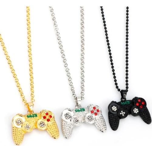 Gamepad With Rhinestones Necklace for Women Men Game Controller Pendant Choker Charms Jewellery Necklaces for Teen Girls