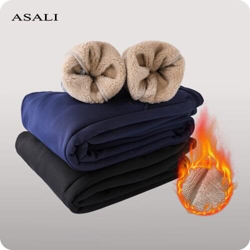 Cashmere Pants Men Joggers Winter Thick Fleece Sweatpants 2021 Casual Mens Velvet Trousers Solid Color Plus Size Pants Men 6XL