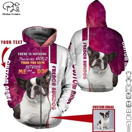 PLstar Cosmos Cute French Bulldog 3D Printed Animal Hoodies Sweatshirts Zip Hooded For Men And Women Casual Streetwear Style-F20