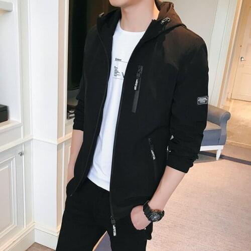 Hawaifish brand mens jacket Autumn new Korean trend tooling loose chaqueta hombre spring and autumn hooded sports windbreaker