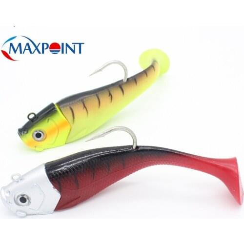 Soft Fishing Lures with 255g Jig Head for Offshore Boat Fishing Fast-Sinking Fishing Bait Cod Tuna Soft Lures Paddle Tail Baits