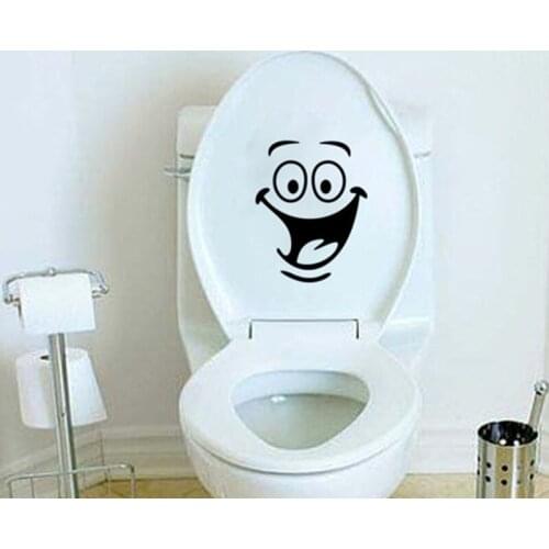 Smile face Toilet sticker furniture decoration wall decals fridge washing machine sticker Bathroom Car Gift wall sticker