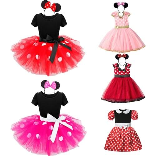 Fancy Kids Dresses for Girls Birthday Easter Cosplay Mouse Dress Up Kid Costume Baby Girls Clothing for Kids 2 6T Wear