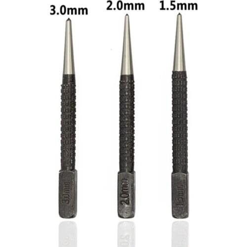 Non Slip Center Punch 1.5/2.0/3.0mm High Carbon Steel Scribe Marking Tool Wood Metal Drill Center Punch