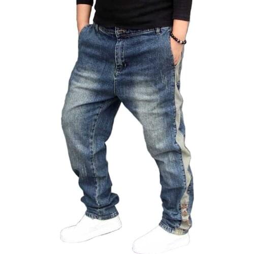 New Fashion Hiphop Harem Jeans Men Casual Straigth Loose Baggy Denim Pants Streetwear Cowboy Trousers Male Clothing