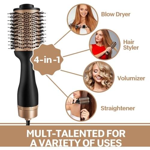 One Step Hair Dryer Brush Household Anti-Scald Negative Ion Hot Air Brush Volumizer Hair Curler Straightener Salon Hair Styler