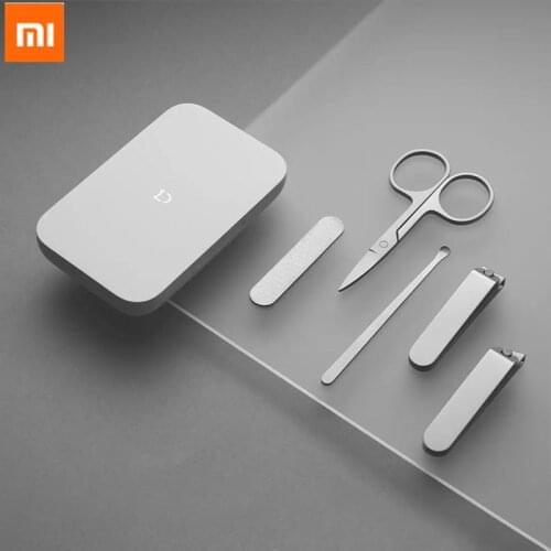 Xiaomi Mijia Original Nail Clippers Set 5Pcs Stainless Manicure Pedicure Nail Clipper Cutter Nail File Ear Pick with Storage Box