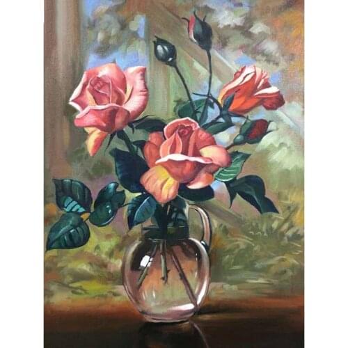 Full Square&Round Creative Diamond Embroidery Flower Vase 5D Diy Diamond Painting Cross Stitch Diamond Mosaic Needlework Decor