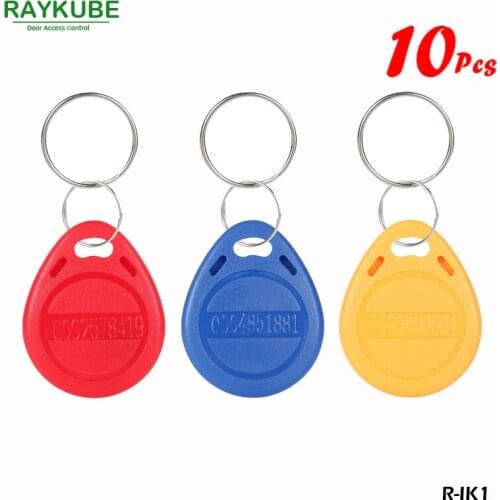 RAYKUBE 125Khz RFID Proximity Keyfobs 10Pcs/Lot TK4100 EM Keytags RFID For Access Control Keyfobs R-IK1