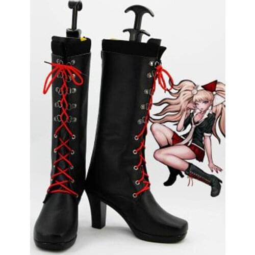 Dangan Ronpa Junko Enoshima High Heel Cosplay Shoes Boots For Adult Womens Halloween Party Cosplay Boots Custom Made