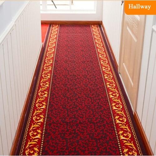 Modern Stair Hallway Carpet Geometric Wedding Party Red Corridor Carpets Hotel Home Aisle Floor Mat Area Rugs Anti-Slip Rug