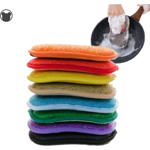 5/10pcs Household Magic Sponge Kitchen Cleaning Brush Microfiber Scrub Sponges For Dishwashing Kitchen Accessories