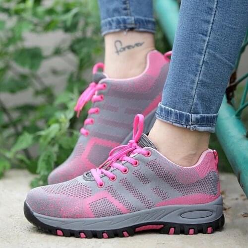 Steel Toe Work Women Work Boots For Mesh Women Lightweight Breathable Anti-smashing Non-slip Protective Safety Shoes SIZE-40