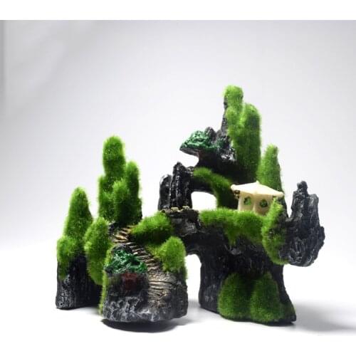 Fish Decoration Flocking Resin Crafts Ornaments Aquarium Landscaping Stone Rockery Shelter