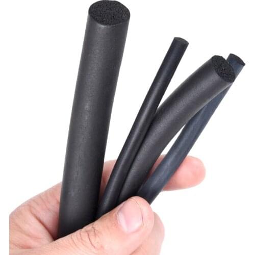 Diameter 3-8mm Round EPDM Rubber Foaming Sealing Strip O Type Penetrating Car Door Seal Soundproofing 1/2/3/4/5 Meters