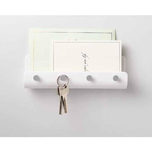 Key Hanger Holder Storage Wall Hook Rack DIY Organizer Shelf Hanging Hooks Mount Racker Home Decor 3 colors